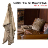 Darrahopens Home & Garden > Bedding J.Elliot Home Grizzly Brown Faux Fur Throw