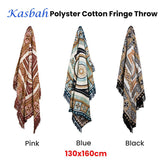 Darrahopens Home & Garden > Bedding J Elliot Home Kasbah Luxury Fringe Throw 130 x 160cm Blue