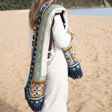 Darrahopens Home & Garden > Bedding J Elliot Home Kasbah Luxury Fringe Throw 130 x 160cm Blue