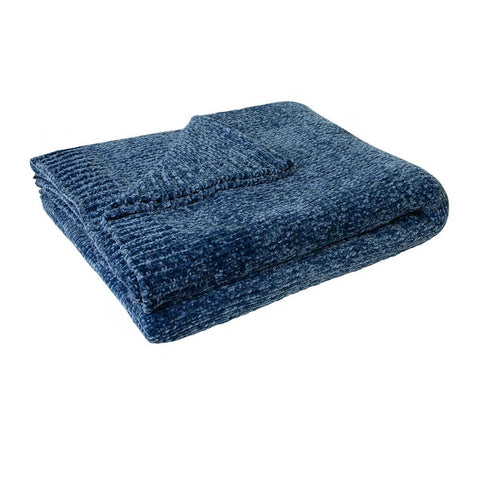 Darrahopens Home & Garden > Bedding J Elliot Home Leslie Chenille Throw 130 x 160 cm Steel Blue