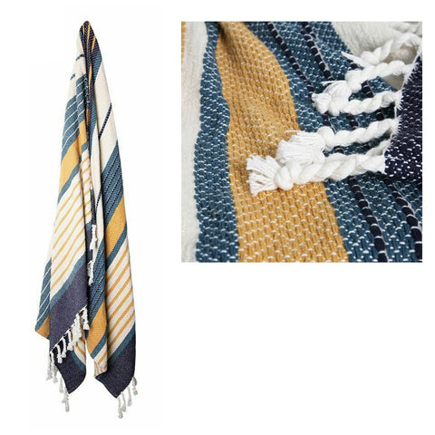 Darrahopens Home & Garden > Bedding J.Elliot Home Zella Cotton Throw Rug Blue Multi