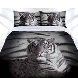 Darrahopens Home & Garden > Bedding Just Home Blue Eyes Stripes Tiger Quilt Cover Set King