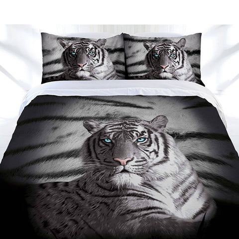 Darrahopens Home & Garden > Bedding Just Home Blue Eyes Stripes Tiger Quilt Cover Set King
