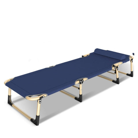 Darrahopens Home & Garden > Bedding KILIROO Folding Camping Cot Bed 600D Oxford Fabric with Removable Pillow (Navy Blue) KR-CC-100-KX