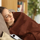 Darrahopens Home & Garden > Bedding Laura Hill Heated Electric Blanket Throw Rug Coral Warm Fleece Brown