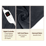 Darrahopens Home & Garden > Bedding Laura Hill Heated Electric Blanket Throw Rug Coral Warm Fleece Grey