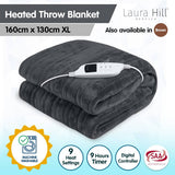 Darrahopens Home & Garden > Bedding Laura Hill Heated Electric Blanket Throw Rug Coral Warm Fleece Grey