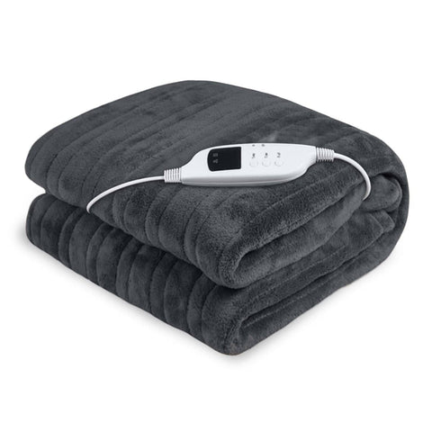 Darrahopens Home & Garden > Bedding Laura Hill Heated Electric Blanket Throw Rug Coral Warm Fleece Grey