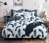 Darrahopens Home & Garden > Bedding Leaves Queen Size Duvet Doona Quilt Cover Set