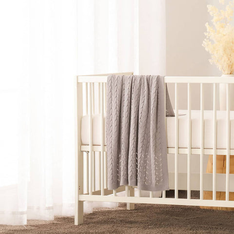 Darrahopens Home & Garden > Bedding Little Gem Lyla Grey Cotton Baby Blanket 75 x 100 cm