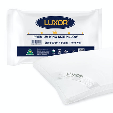 Darrahopens Home & Garden > Bedding Luxor Australian Made Hotel King Size Pillow with 4cm Wall Single Pack