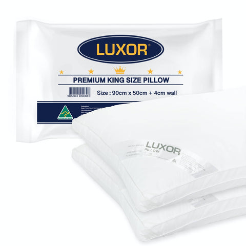 Darrahopens Home & Garden > Bedding Luxor Australian Made Hotel King Size Pillow with 4cm Wall Twin Pack