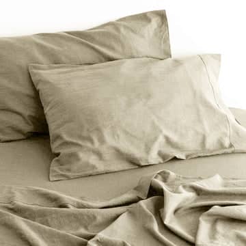 Darrahopens Home & Garden > Bedding luxurious linen cotton sheet set 1 king single natural