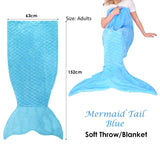 Darrahopens Home & Garden > Bedding Mermaid Tail Blue Soft Blanket Throw