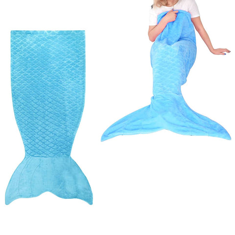 Darrahopens Home & Garden > Bedding Mermaid Tail Blue Soft Blanket Throw