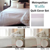 Darrahopens Home & Garden > Bedding Metropolitan Waffle Quilt Cover Set Pink - KING