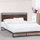 darrahopens Home & Garden > Bedding Milano Decor Azure Bed Frame With Headboard Black Wood Steel Platform Bed - Single - Black