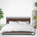 darrahopens Home & Garden > Bedding Milano Decor Azure Bed Frame With Headboard Black Wood Steel Platform Bed - Single - Black