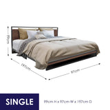 darrahopens Home & Garden > Bedding Milano Decor Azure Bed Frame With Headboard Black Wood Steel Platform Bed - Single - Black