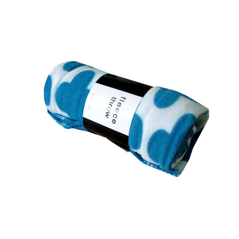 Darrahopens Home & Garden > Bedding Nova Fleece Throw Rug 125 x 150 cm Aqua Rosebud