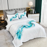 Darrahopens Home & Garden > Bedding Ocean Marble Quilt Cover Set - Queen Size