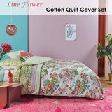 Darrahopens Home & Garden > Bedding Oilily Line Flower Cotton Sateen Quilt Cover Set Queen