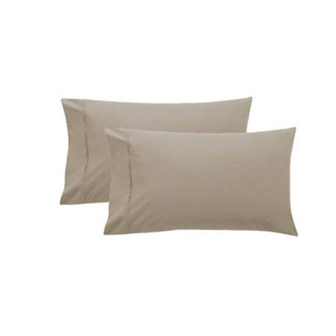 Darrahopens Home & Garden > Bedding Pair of Pure Cotton 250TC Standard Pillowcases Latte