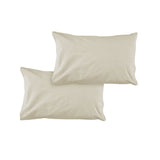 Darrahopens Home & Garden > Bedding Pair of Solid Colour Microfiber Standard Pillowcases 48x73cmx15cm (Flap) Bone
