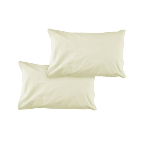 Darrahopens Home & Garden > Bedding Pair of Solid Colour Microfiber Standard Pillowcases 48x73cmx15cm (Flap) Cream