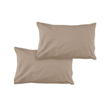 Darrahopens Home & Garden > Bedding Pair of Solid Colour Microfiber Standard Pillowcases 48x73cmx15cm (Flap) Mocha