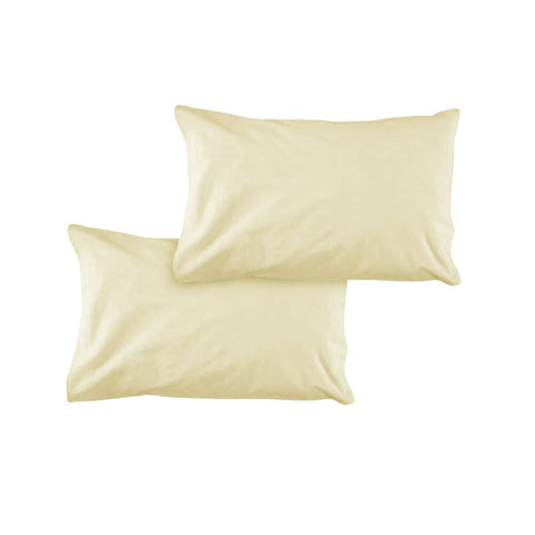 Darrahopens Home & Garden > Bedding Pair of Solid Colour Microfiber Standard Pillowcases 48x73cmx15cm (Flap) Rich Cream