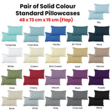 Darrahopens Home & Garden > Bedding Pair of Solid Colour Microfiber Standard Pillowcases 48x73cmx15cm (Flap) Silver