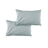 Darrahopens Home & Garden > Bedding Pair of Solid Colour Microfiber Standard Pillowcases 48x73cmx15cm (Flap) Silver