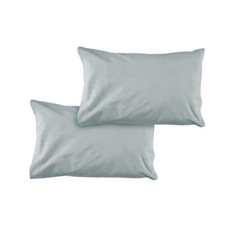 Darrahopens Home & Garden > Bedding Pair of Solid Colour Microfiber Standard Pillowcases 48x73cmx15cm (Flap) Silver