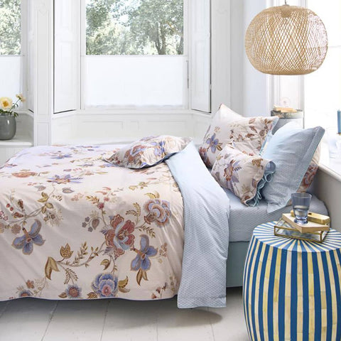 Darrahopens Home & Garden > Bedding PIP Studio Cece Fiore White Cotton Quilt Cover Set King