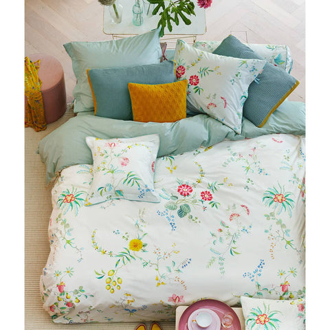Darrahopens Home & Garden > Bedding PIP Studio Fleur Grandeur White Cotton Quilt Cover Set King