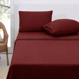 Darrahopens Home & Garden > Bedding Polar Fleece Sheet Set Double 30cm Wall Burgundy