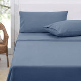 Darrahopens Home & Garden > Bedding Polar Fleece Sheet Set King 36cm Wall with King Pillowcases Airforce Blue