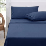 Darrahopens Home & Garden > Bedding Polar Fleece Sheet Set King 36cm Wall with King Pillowcases Midnight Blue