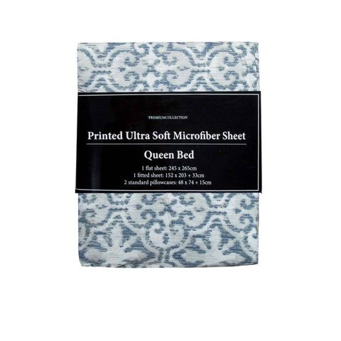 Darrahopens Home & Garden > Bedding Printed Microfiber Sheet Set Single Silver Imperial