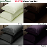 Darrahopens Home & Garden > Bedding Pure Zone 750 Thread Count Combo Set Purple SINGLE