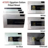 Darrahopens Home & Garden > Bedding Ramesses 475TC Egyptian Cotton Fitted Sheet King White