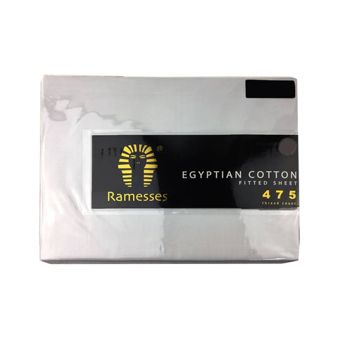 Darrahopens Home & Garden > Bedding Ramesses 475TC Egyptian Cotton Fitted Sheet King White
