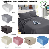 Darrahopens Home & Garden > Bedding Ramesses Egyptian Cotton Flannel Sheet Set Charcoal Single