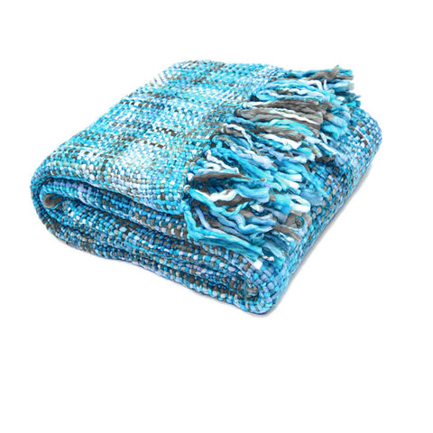 Darrahopens Home & Garden > Bedding Rans Oslo Knitted Weave Throw 127x152cm - Aqua Marine