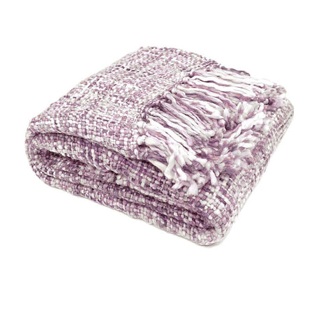 Darrahopens Home & Garden > Bedding Rans Oslo Knitted Weave Throw 127x152cm - Lilac Hint