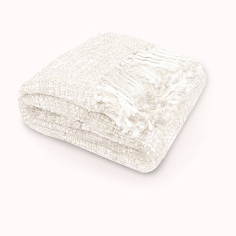 Darrahopens Home & Garden > Bedding Rans Oslo Knitted Weave Throw 127x152cm - Snow White