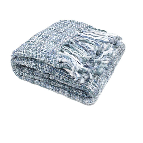 Darrahopens Home & Garden > Bedding Rans Oslo Knitted Weave Throw 127x152cm - Steel Blue