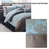 Darrahopens Home & Garden > Bedding Regal Blue Polyester Cotton Jacquard Quilt Cover Set Double
