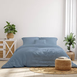darrahopens Home & Garden > Bedding Royal Comfort 1000 Thread Count Bamboo Cotton Sheet and Quilt Cover Complete Set - King - Blue Fog